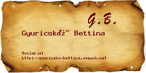 Gyuricskó Bettina névjegykártya
